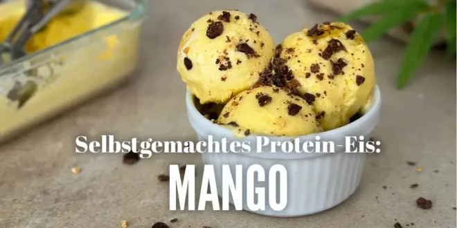 Selbstgemachtes Mango-Protein-Eis Selbstgemachtes Mango-Protein-Eis