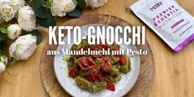 Keto-Gnocchi aus Mandelmehl mit Pesto Keto-Gnocchi aus Mandelmehl mit Pesto