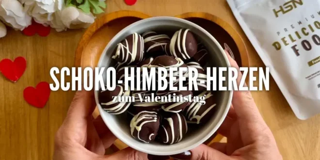 Schoko-Himbeer-Herzen zum Valentinstag Schoko-Himbeer-Herzen zum Valentinstag