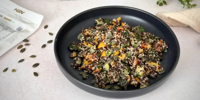 Glutenfreier dreifarbiger Quinoa-Salat