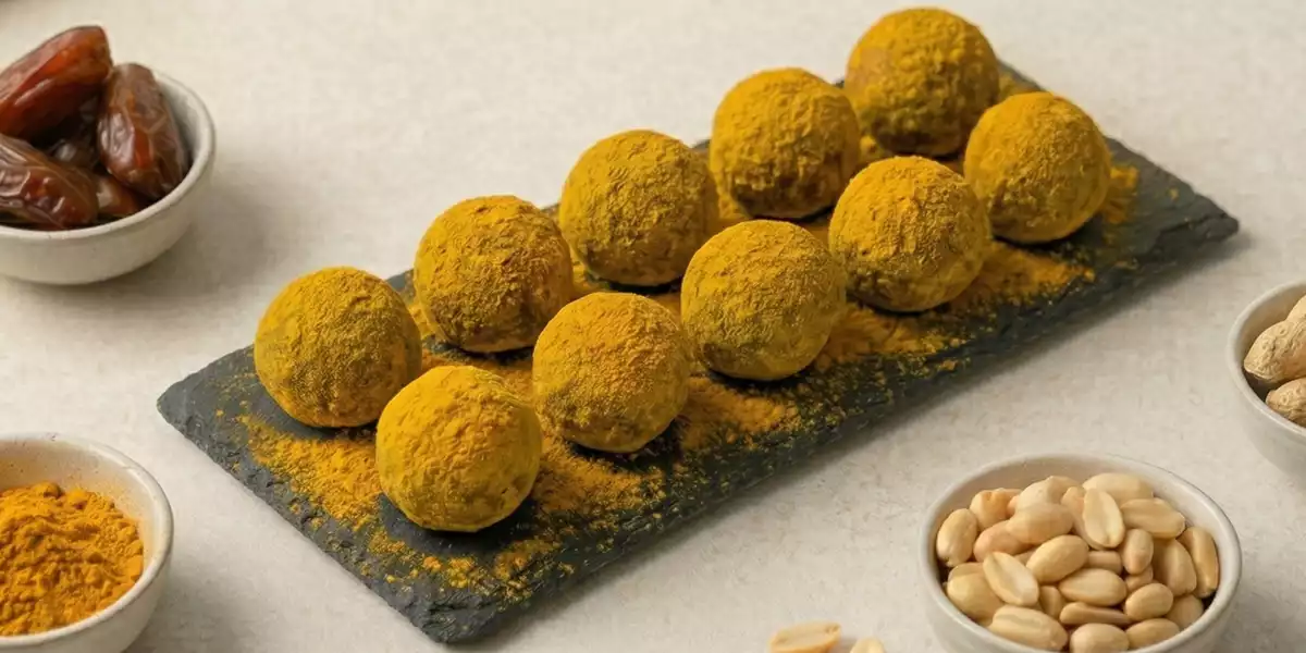 Energy Balls mit Kurkuma und Erdnuss