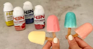 Mini-Joghurt-Eis am Stiel mit weißer Schokolade