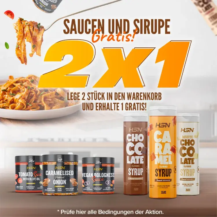 2x1 auf Saucen und Sirupe
