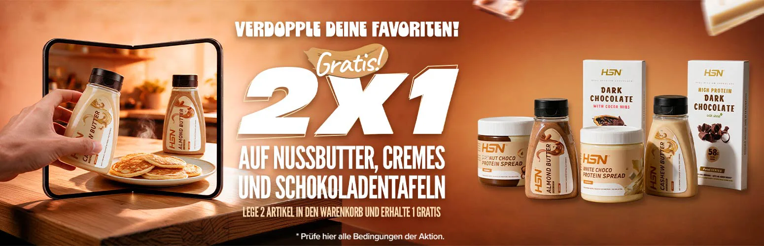 2x1 auf Nussbutter, Cremes und Schokoladentafeln