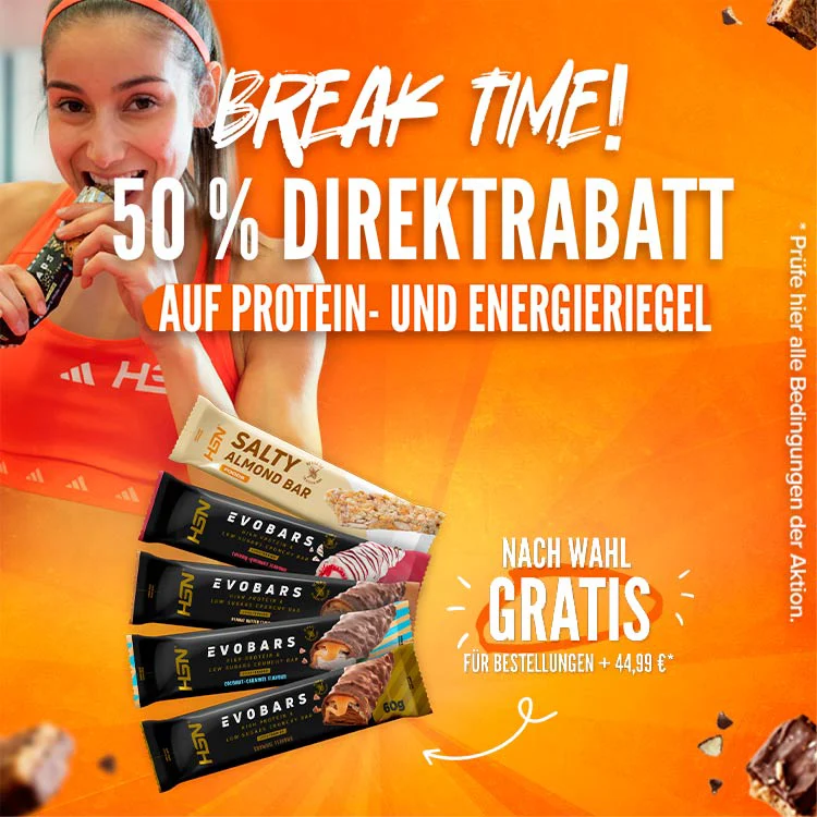 50 % Direktrabatt auf Protein- und Energieriegel