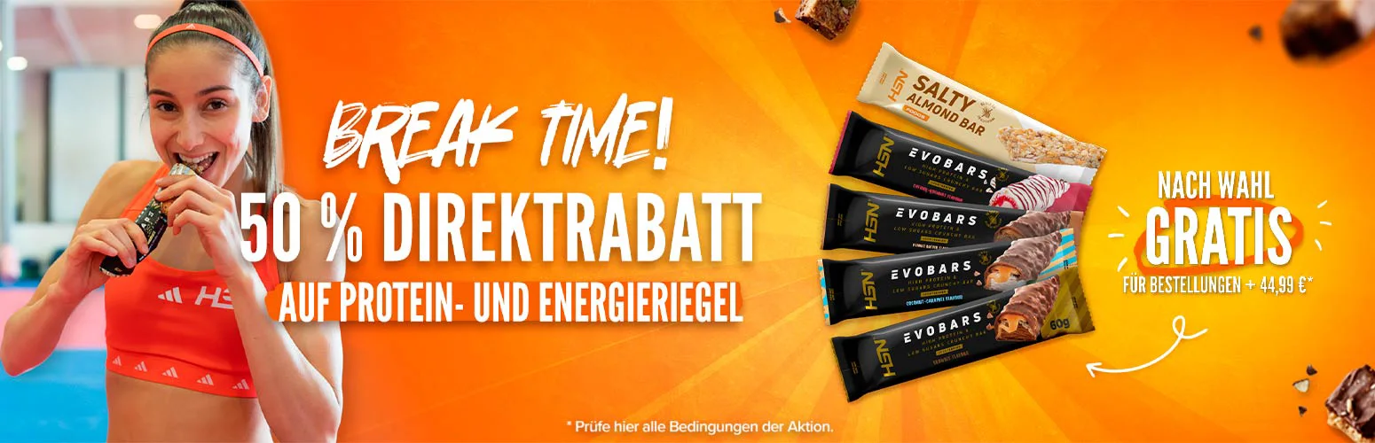 50 % Direktrabatt auf Protein- und Energieriegel