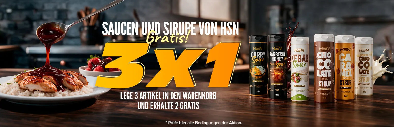 3x1 auf Saucen und Sirupe