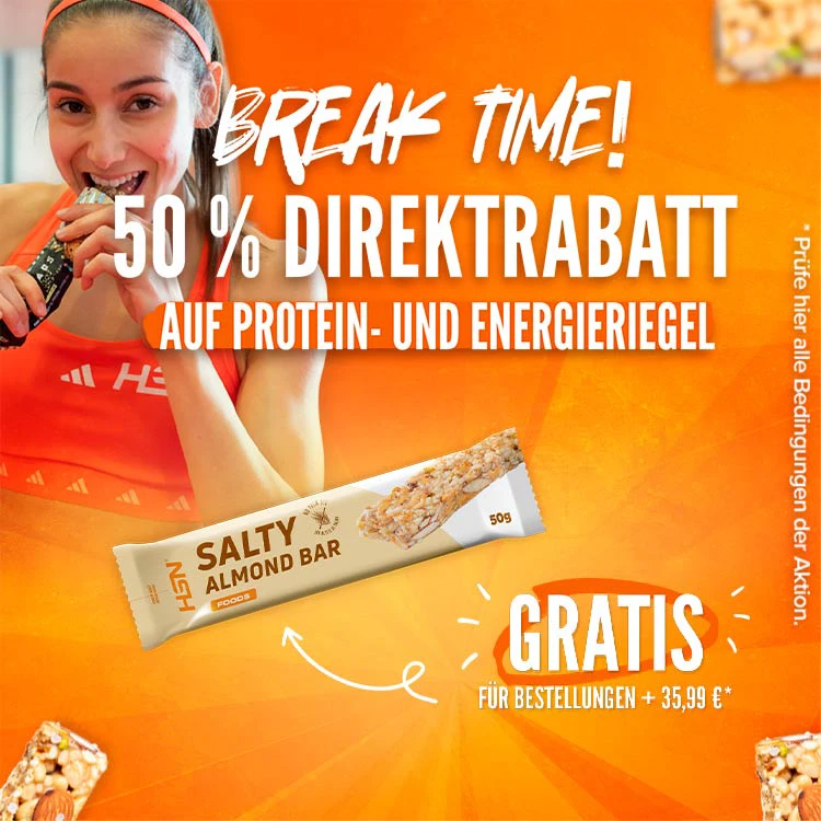 50 % Direktrabatt auf Protein- und Energieriegel