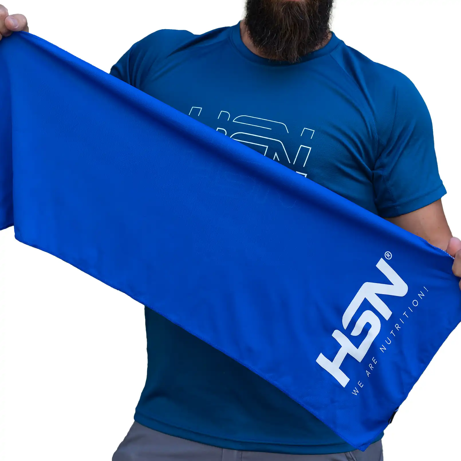 HSN SPORTHANDTUCH POLYESTER 30 x 82 cm BLAU