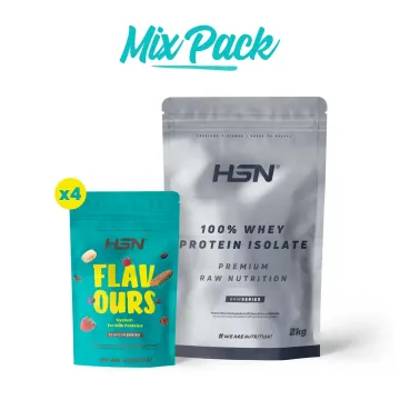 100 % WHEY PROTEIN ISOLATE + GESCHMACKSPULVER - MIX PACK