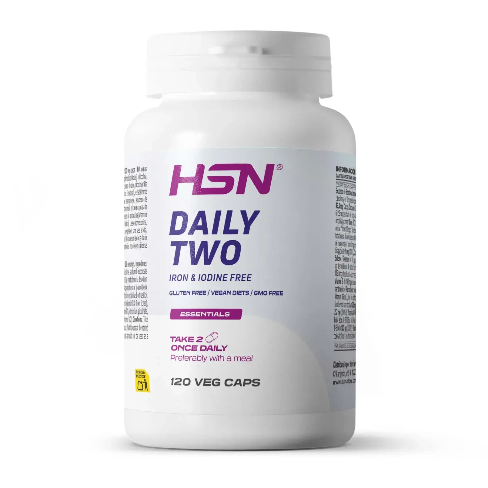 DAILY TWO MULTIVITAMIN (OHNE EISEN UND JOD) - 120 veg caps