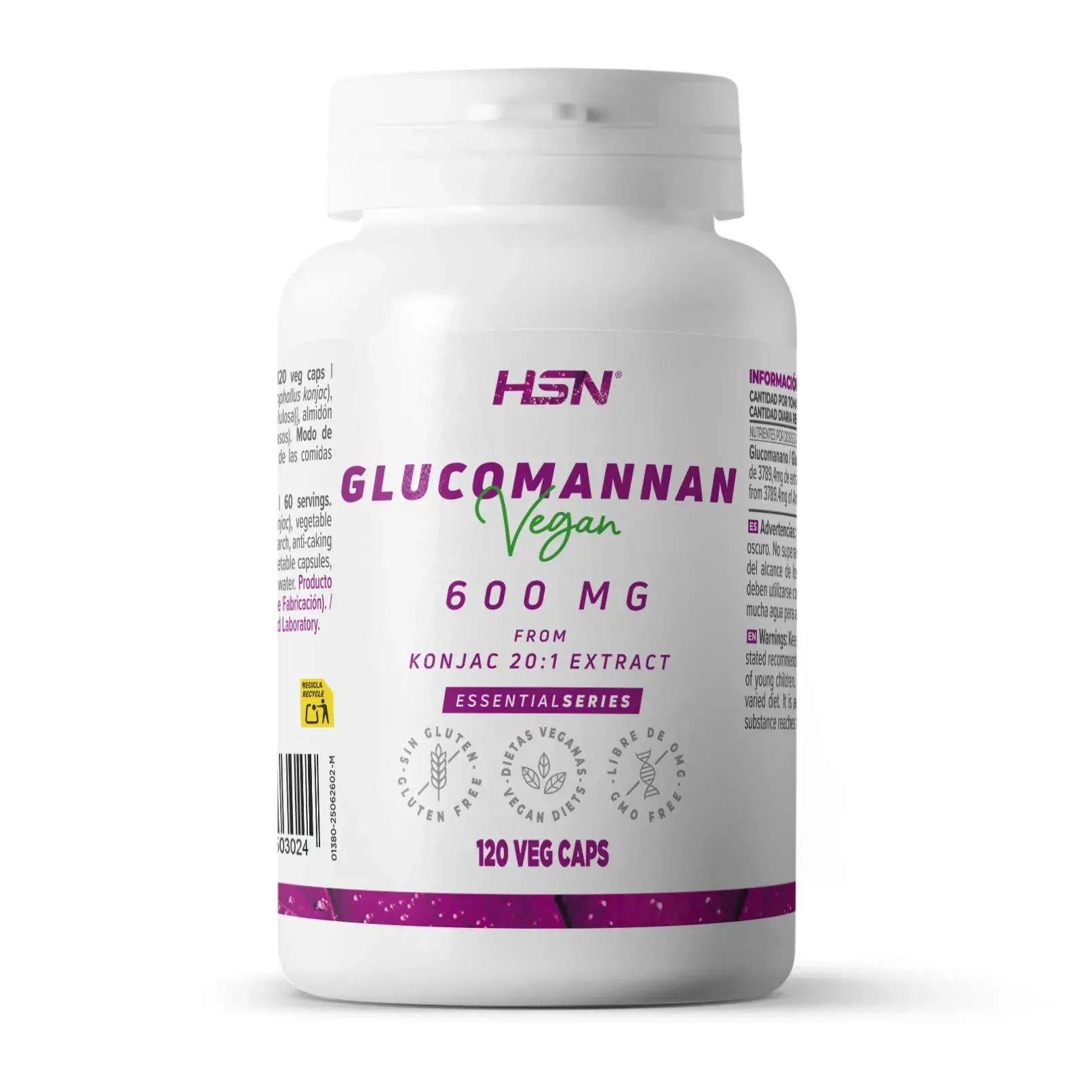 GLUCOMANNAN 600 mg - 120 veg caps