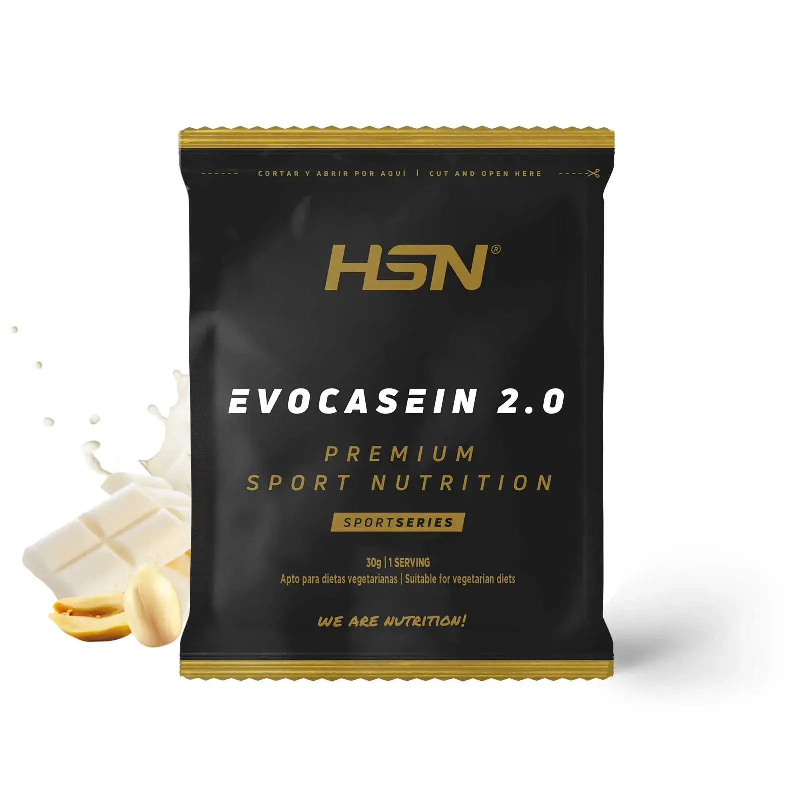 PROBE EVOCASEIN 2.0 (MICELLAR CASEIN + DIGEZYME®) 30 g WEIßE SCHOKOLADE - ERDNUSS