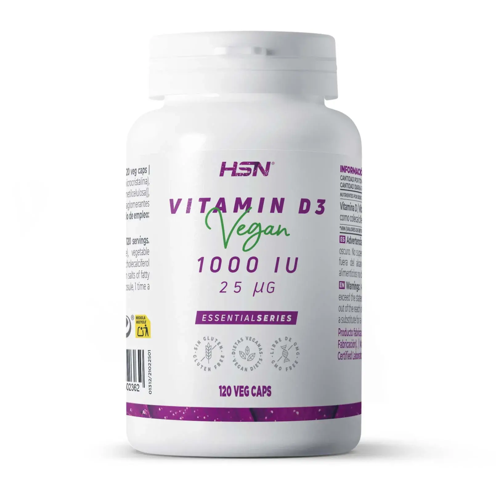 VITAMIN D3 VEGAN 1000UI - 120 veg caps