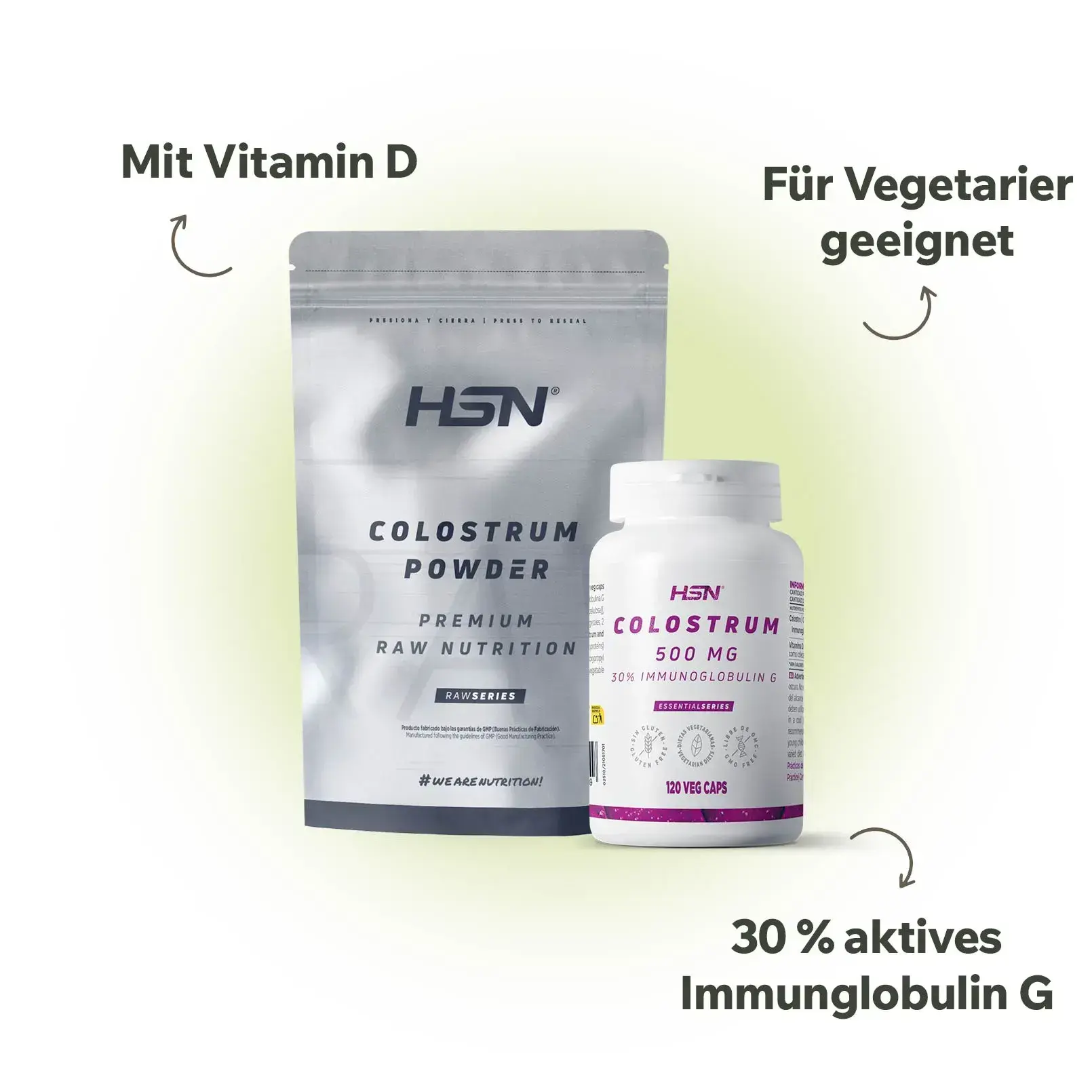 Verkapseltes Rinderkolostrum mit Vitamin D3